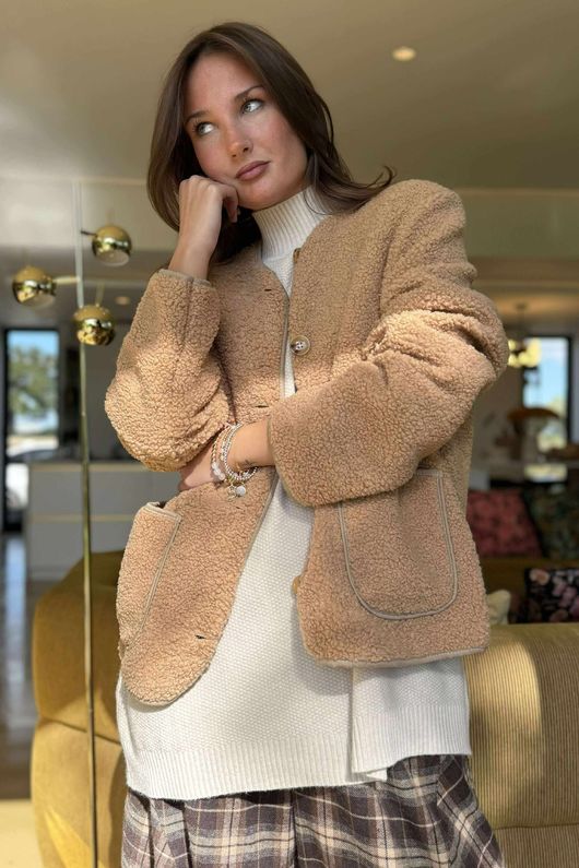Highland Sherpa Jacket Camel /13 =
